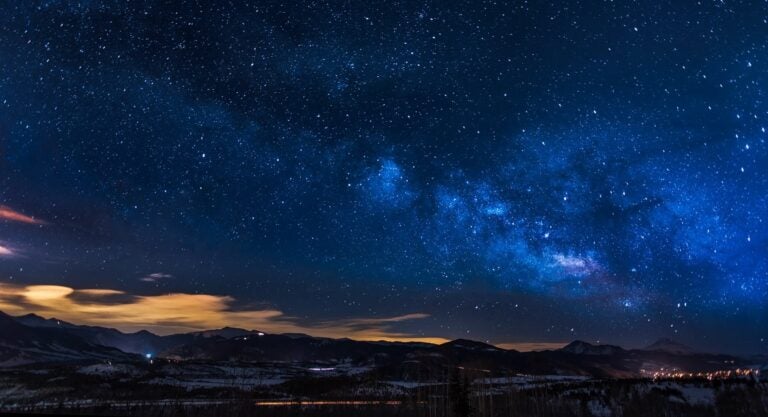 Image of a Starry Sky above the mountains